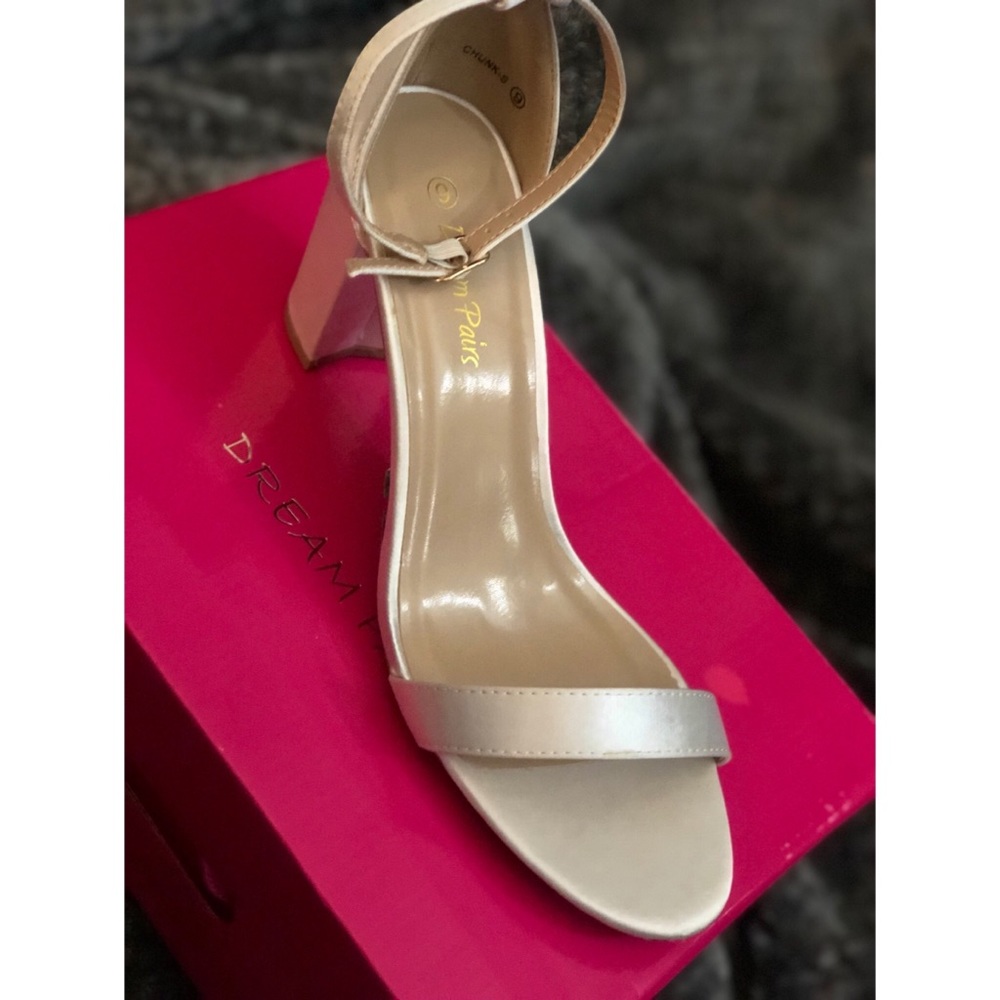 Satin White Heels